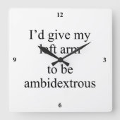 両手利き。 スクエア壁時計 (正面)