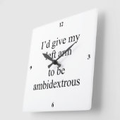 両手利き。 スクエア壁時計 (傾斜)