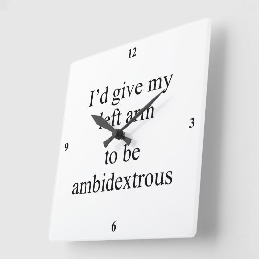 両手利き。 スクエア壁時計 (傾斜)