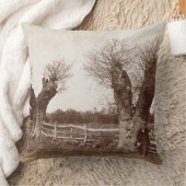 両掛けの木1852年(卵白のプリント) クッション (ブランケット)