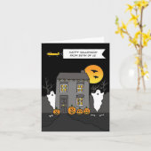 両方からのハッピーハローウィン カード (黄色い花)