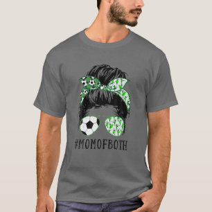 両方のサッカーダンスのママ乱雑なBunサングラススパ Tシャツ