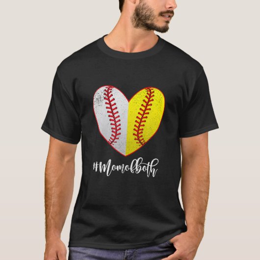 両方のソフトボールのママ Tシャツ (正面)