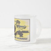 両方のバレル、軍隊と産業、戦争努力 フロストグラスマグカップ (正面右)