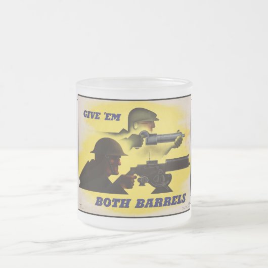 両方のバレル、軍隊と産業、戦争努力 フロストグラスマグカップ (中央)