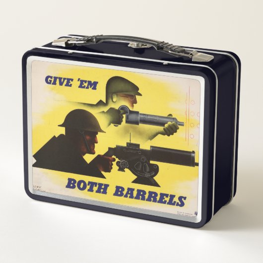 両方のバレル、軍隊と産業、戦争努力 メタルランチボックス (裏面)