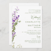 両方の両親2ベニューブラベンダー結婚ズ 招待状 (正面/裏面)