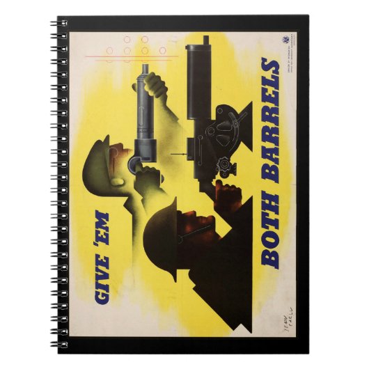 両方の拳銃を、WW2 軍事 & 工場労働者 ノートブック (正面)