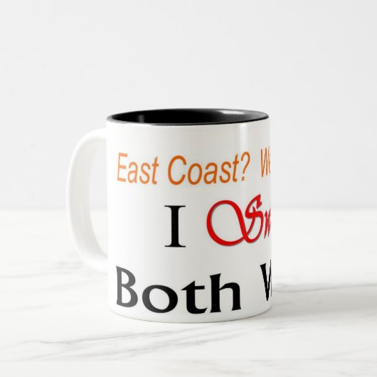 "両方の方法"マグ振って下さい ツートーンマグカップ (正面左)