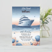 両方の海波旅行いかりヨット40th誕生日 招待状 (スタンド正面)