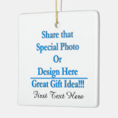 両方の違うなイメージを側面黒い文字個人化して下さい セラミックオーナメント (左)