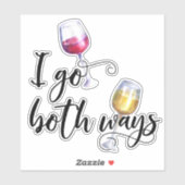 両方向に進むよ ワインマニア向けユーモアステッカー 白と赤 シール (シート)