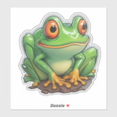 両生類とアートが出会うカエルのステッカー シール (シート)