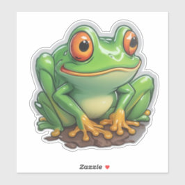 両生類とアートが出会うカエルのステッカー シール