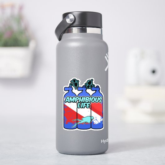 両生類の生活 スキューバダイビング ステッカー シール (HydroFlask)