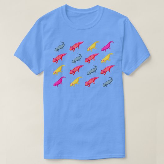 両生類の軸索の複数の色 Tシャツ (デザイン正面)