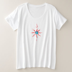 両目に見えるTシャツ模様 プラスサイズTシャツ