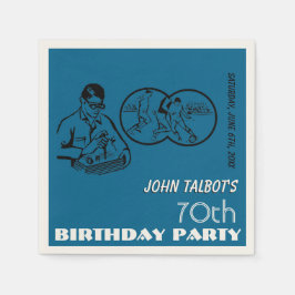 両眼サッカー70th誕生日パーティーペーパーナプキン スタンダードカクテルナプキン