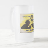 両砲身、軍需産業、戦争遂行 フロストグラスビールジョッキ (正面左)