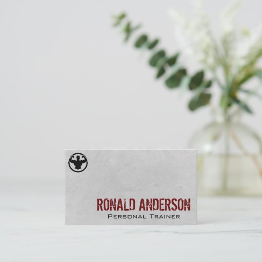 両腕を曲げる人 | フィットネス 名刺 (スタンド正面)