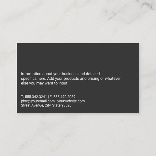 両腕を曲げる人 | フィットネス 名刺 (裏面)