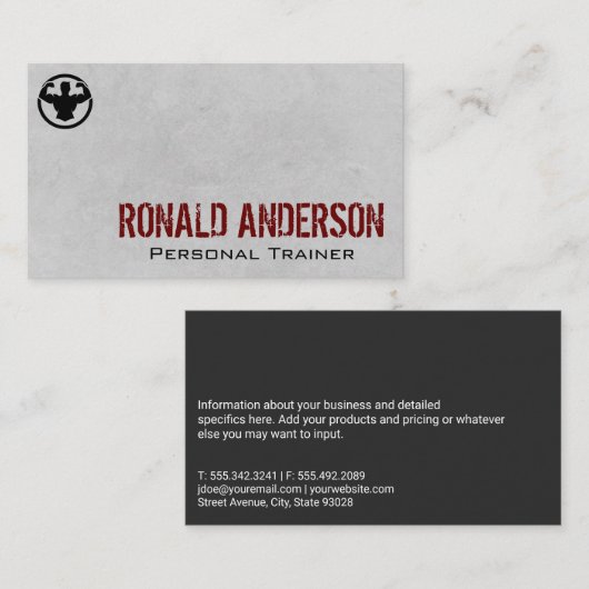 両腕を曲げる人 | フィットネス 名刺 (正面/裏面)