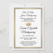 両親からの写真　白　黒　金　卒業式 案内状 (正面)