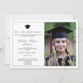 両親からモノクロ写真卒業 招待状 (正面)