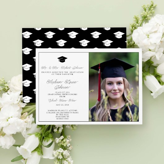 両親からモノクロ写真卒業 招待状