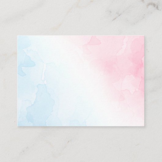 両親がピンク・ブルーの願い事とアドバイス・カード エンクロージャーカード (裏面)