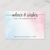 両親がピンク・ブルーの願い事とアドバイス・カード エンクロージャーカード (正面)