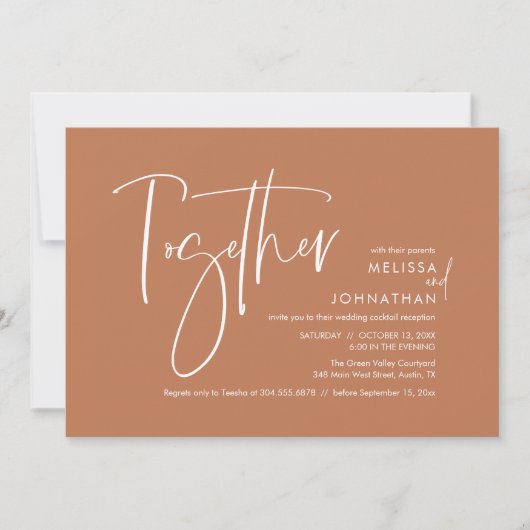 両親と一緒にウェディングレセプション 招待状 (正面)