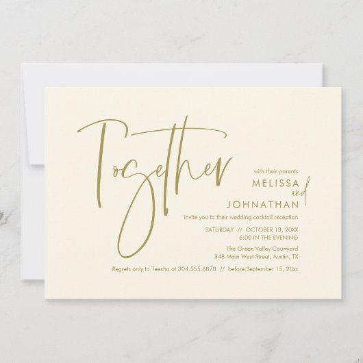 両親と一緒にウェディングレセプション 招待状 (正面)