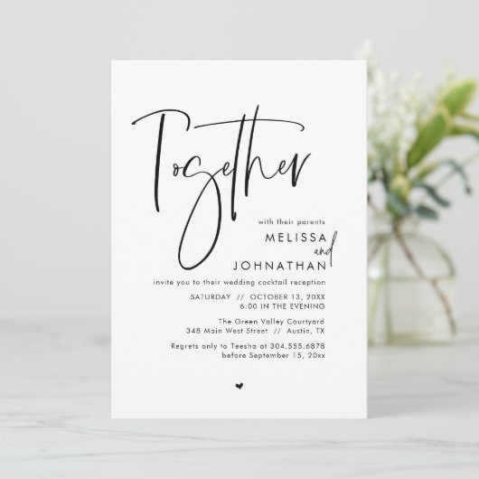 両親と一緒にウェディングレセプション 招待状 (スタンド正面)