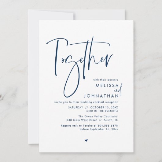 両親と一緒にウェディングレセプション 招待状 (正面)