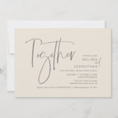 両親と共に、結婚披露宴 招待状 (正面)