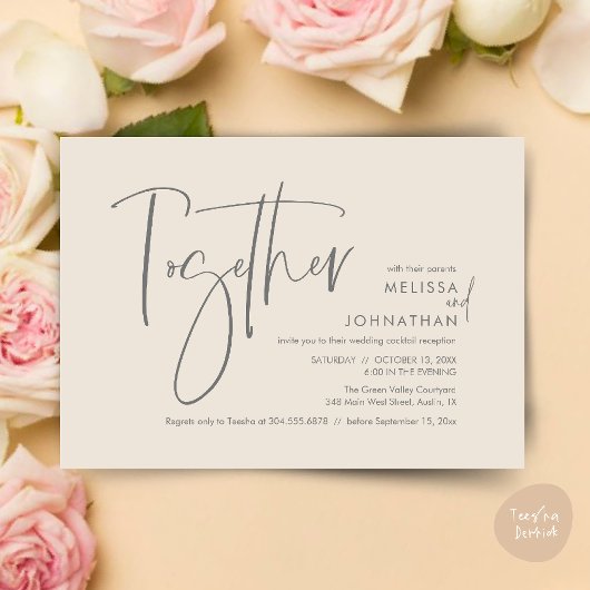 両親と共に、結婚披露宴 招待状