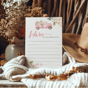 両親のためのカボチャートラック赤ちゃんシャワーアドバイス 招待状