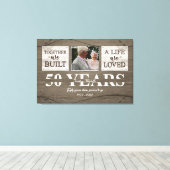 両親のためのパーソナライズされた50周年記念ギフト キャンバスプリント (インサイチュ (ウッドフロア))