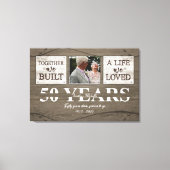 両親のためのパーソナライズされた50周年記念ギフト キャンバスプリント (正面)