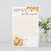 両親のための赤ちゃんシャワーアドバイス小さなかぼちゃ 便箋 (スタンド正面)