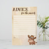 両親のための赤ちゃんシャワーアドバイス小さなカウボーイ 便箋 (スタンド正面)