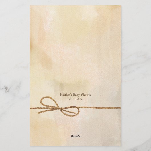 両親のための赤ちゃんシャワーアドバイス小さなカウボーイ 便箋 (裏面)