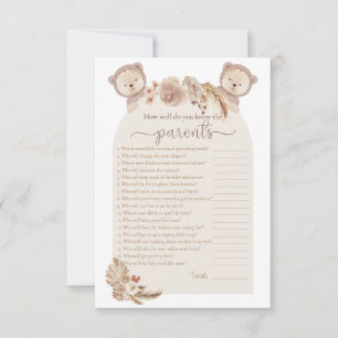 両親のシャワーを知っている双子テディベア 招待状