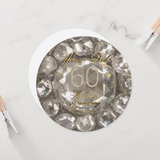 両親のダイヤモンドウェディング 60周年記念 カード (正面/裏面インサイチュ)