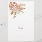 両親のテディベアのためのベビーシャワーアドバイス 便箋 (裏面)