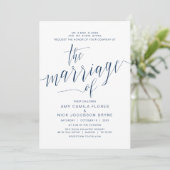 両親のホスティング、ネービーブルー書道、結婚 招待状 (スタンド正面)