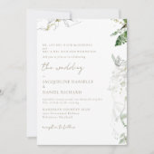 両親の夢のような水色の結婚葉 招待状 (正面)