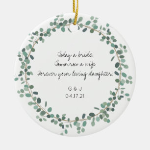 両親の母親、花嫁の父親、感謝の贈り物 セラミックオーナメント