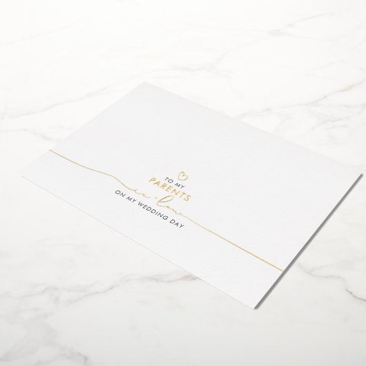 両親の義理の結婚言葉に 箔招待状 (回転した状態)